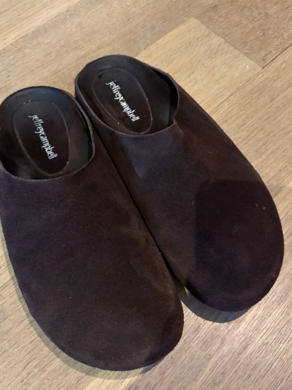 Jeffrey Campbell Dark Brown Suede Slide Mules 7.5
